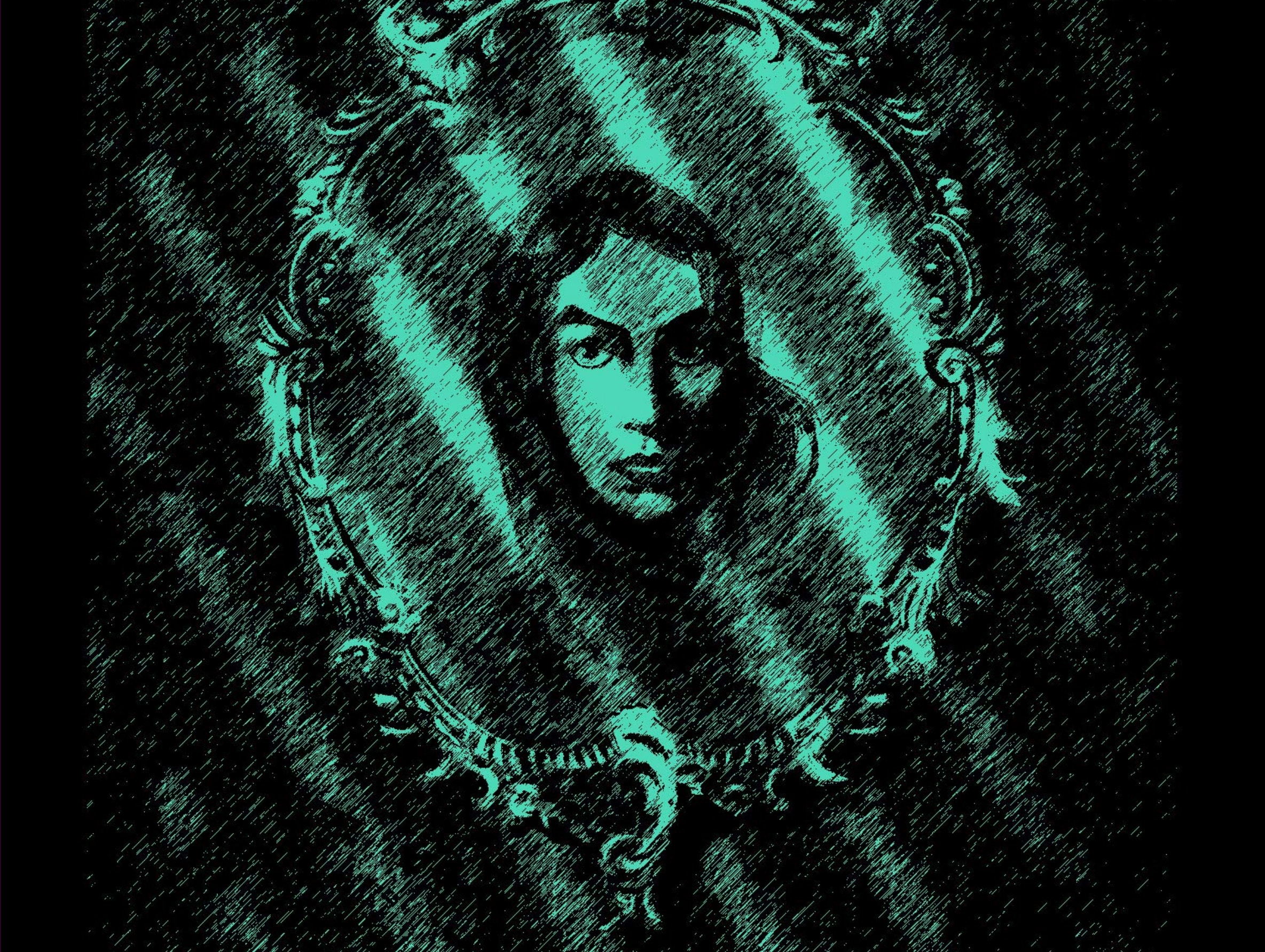 the face in the glass card